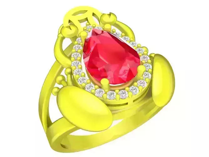 A5637 Vietnamese Fengshui Art Money Toad Ring 3D Model