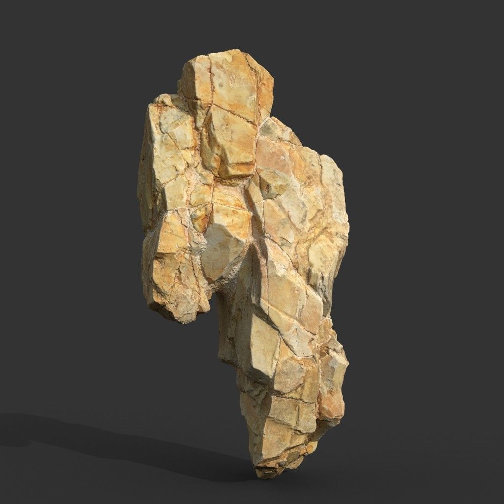 High poly Yellow Modular Rock 230702 3D model_13