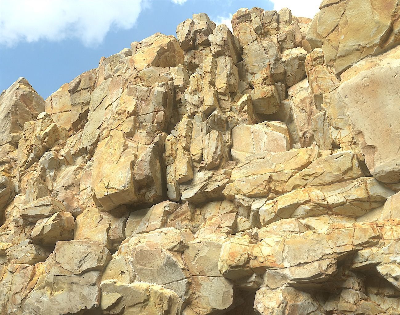 High poly Yellow Modular Rock 230702 3D model_1