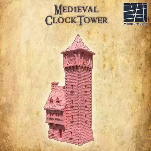 Medieval ClockTower Tabletop terrain 28 MM
