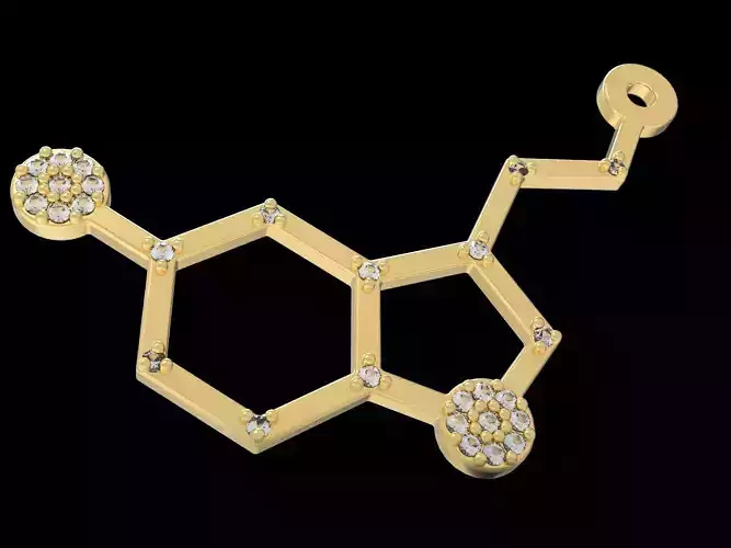 Serotonin Molecules Pendant 3D print model