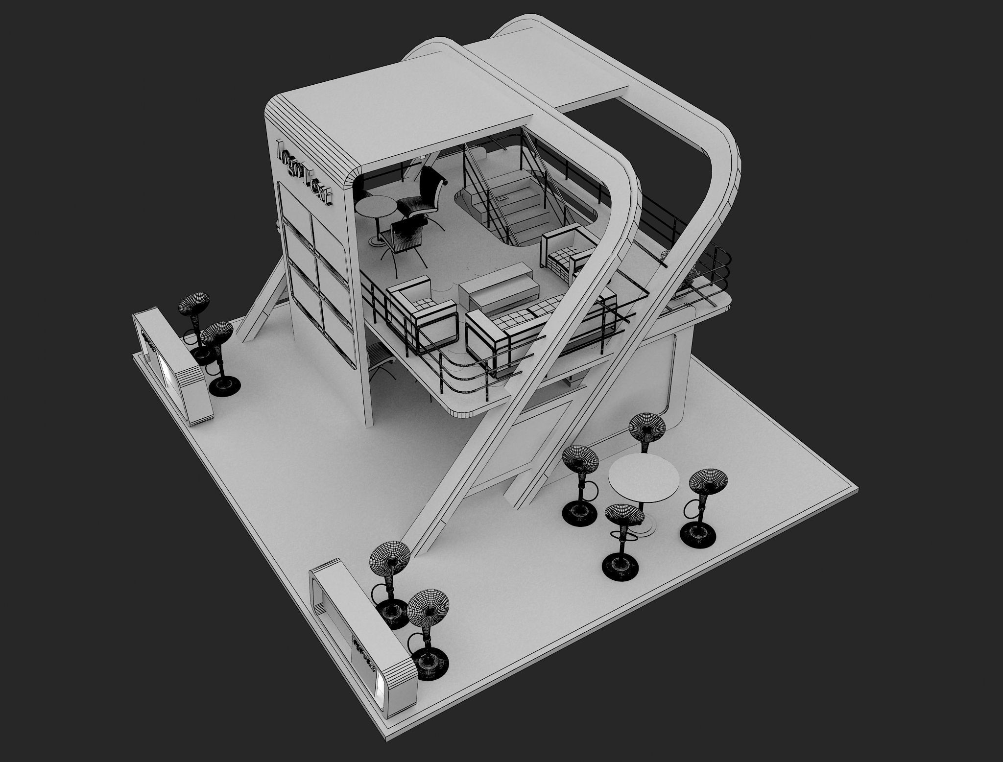 Booth Exhibition Stand a136 3D model_9
