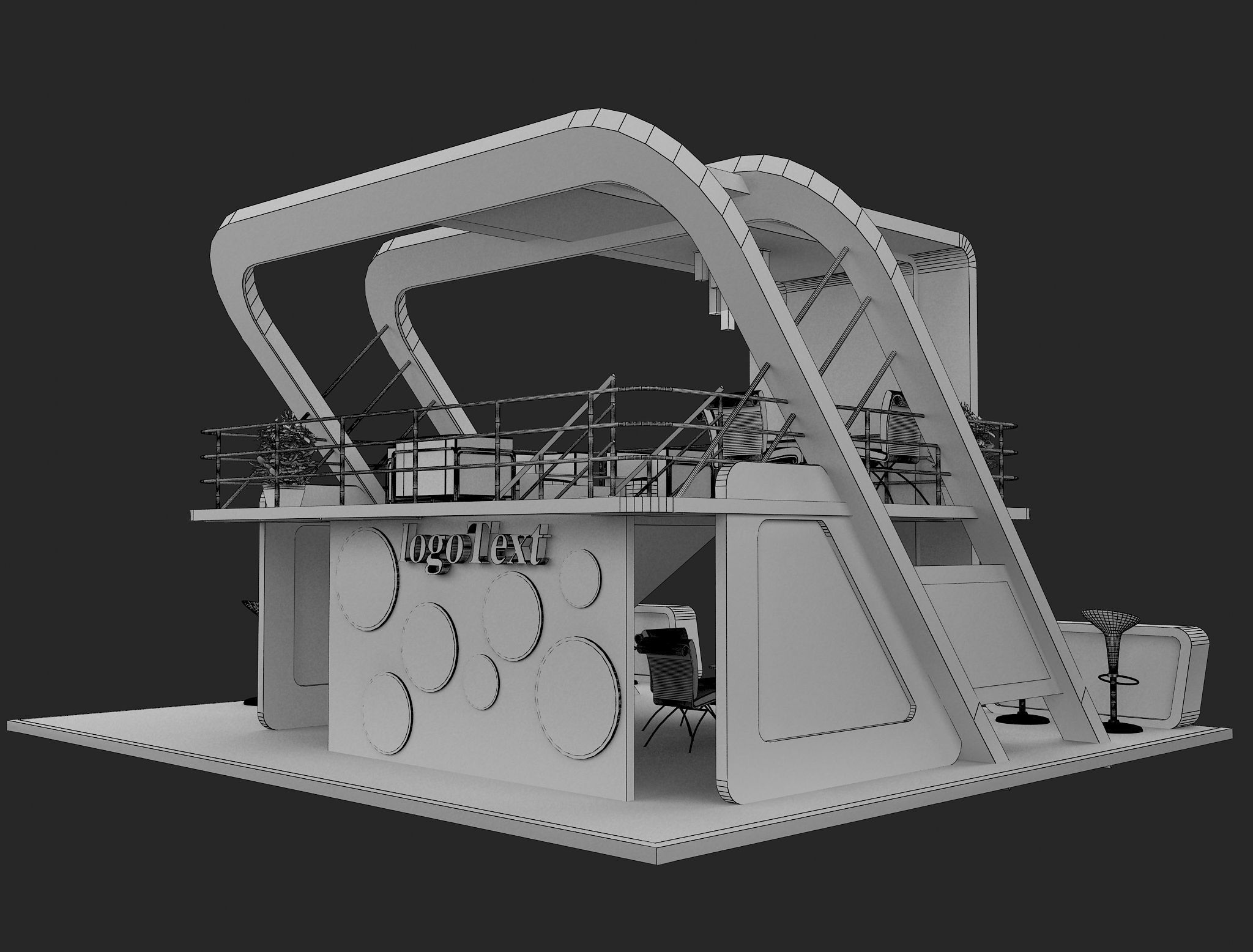 Booth Exhibition Stand a136 3D model_19