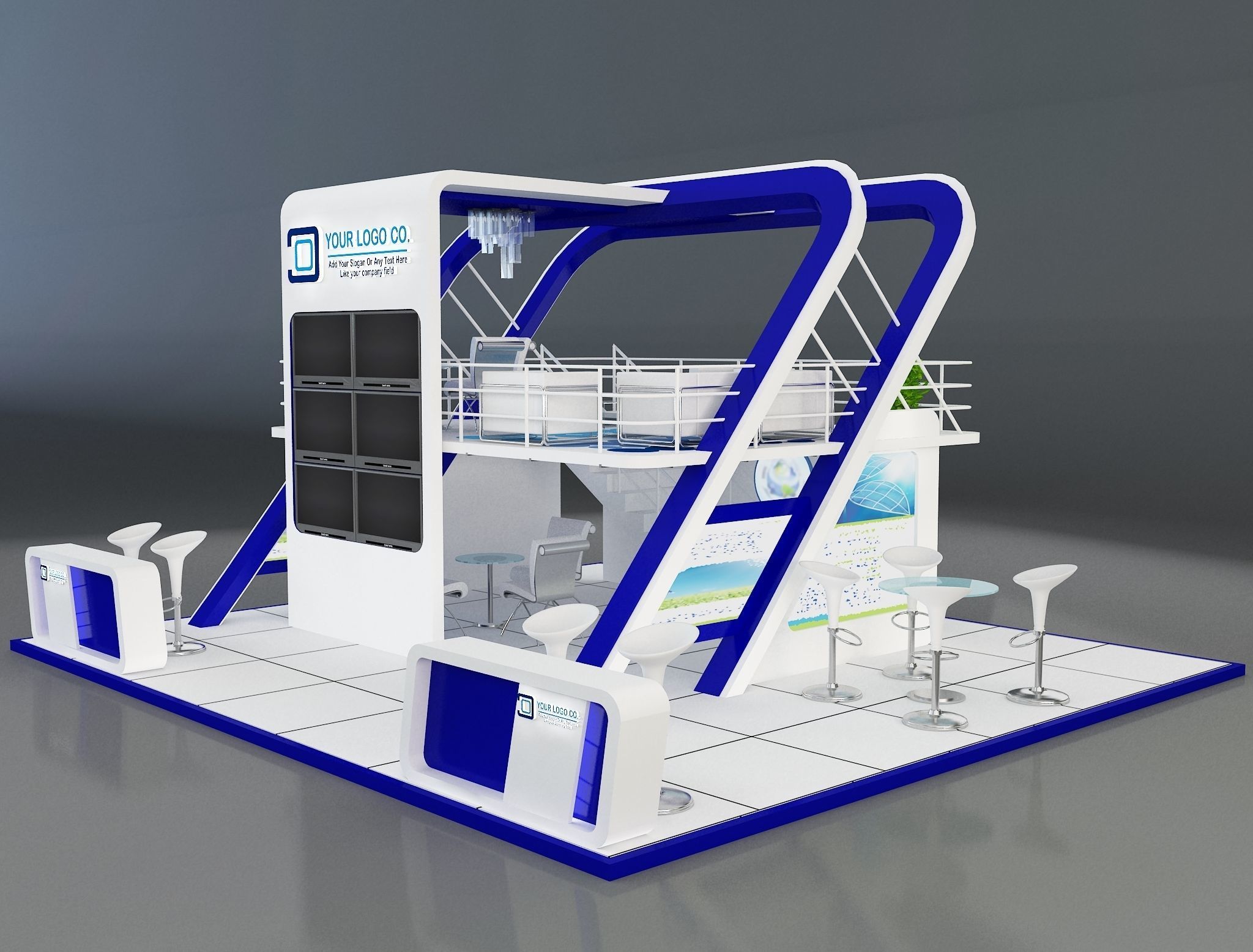 Booth Exhibition Stand a136 3D model_14
