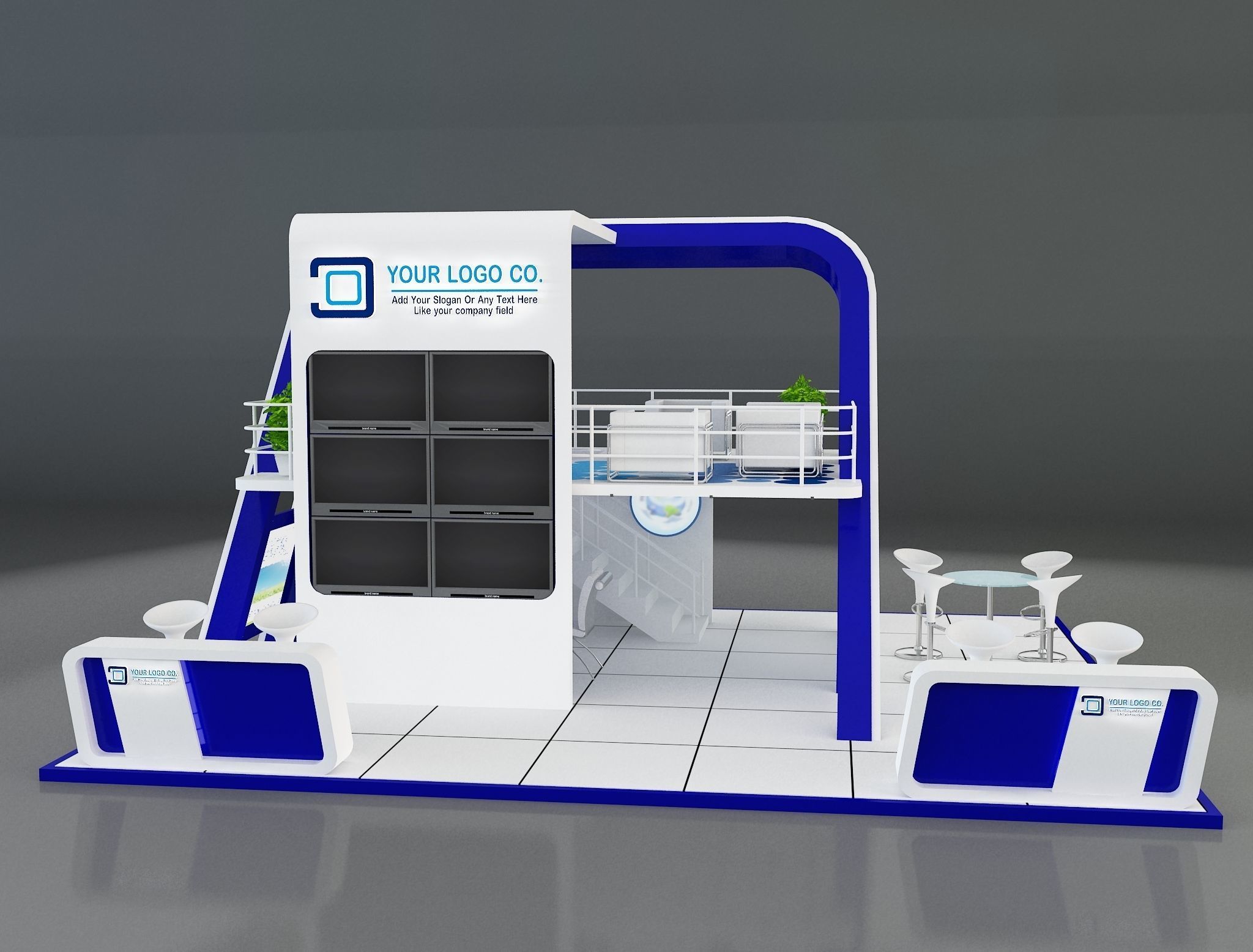 Booth Exhibition Stand a136 3D model_2