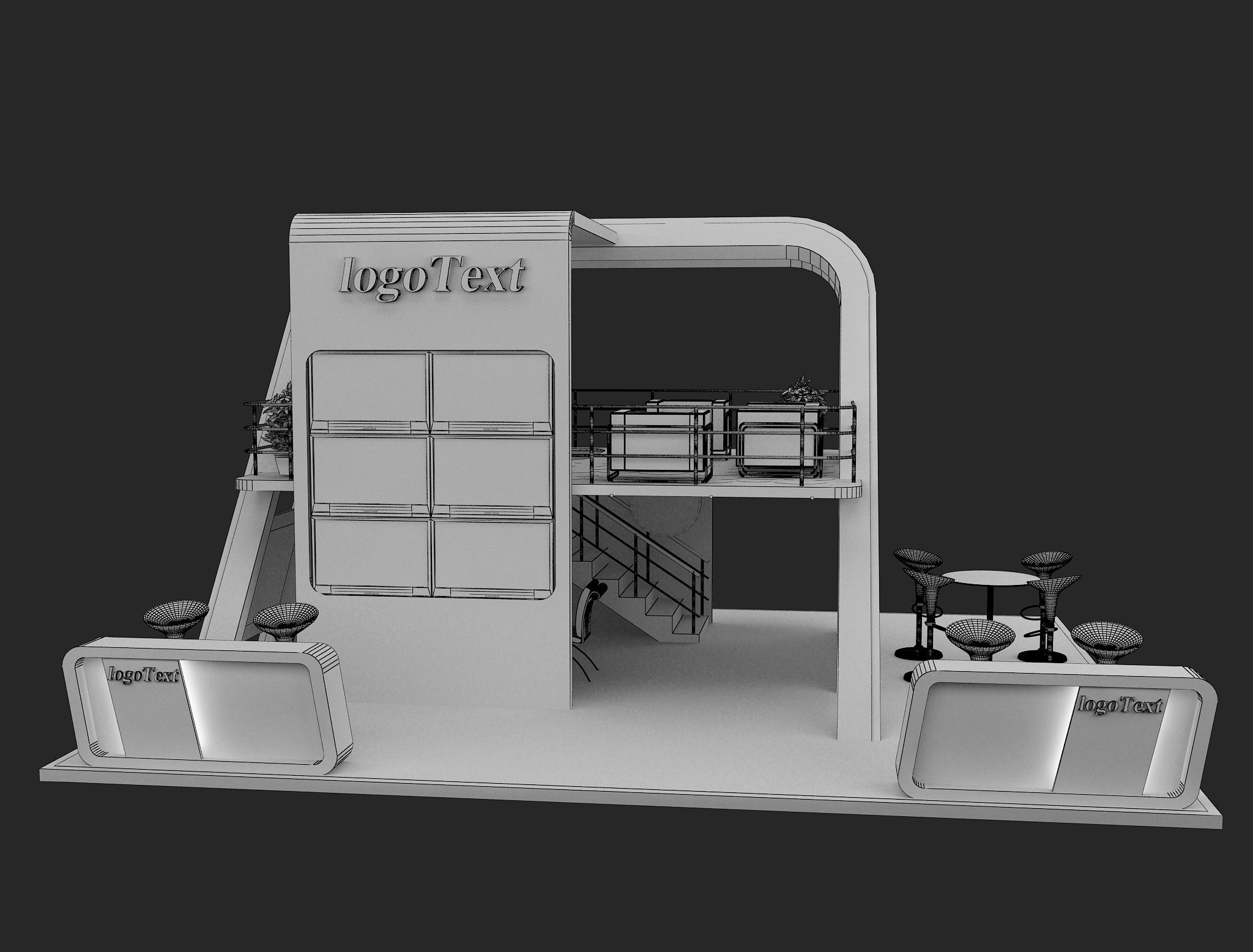 Booth Exhibition Stand a136 3D model_3