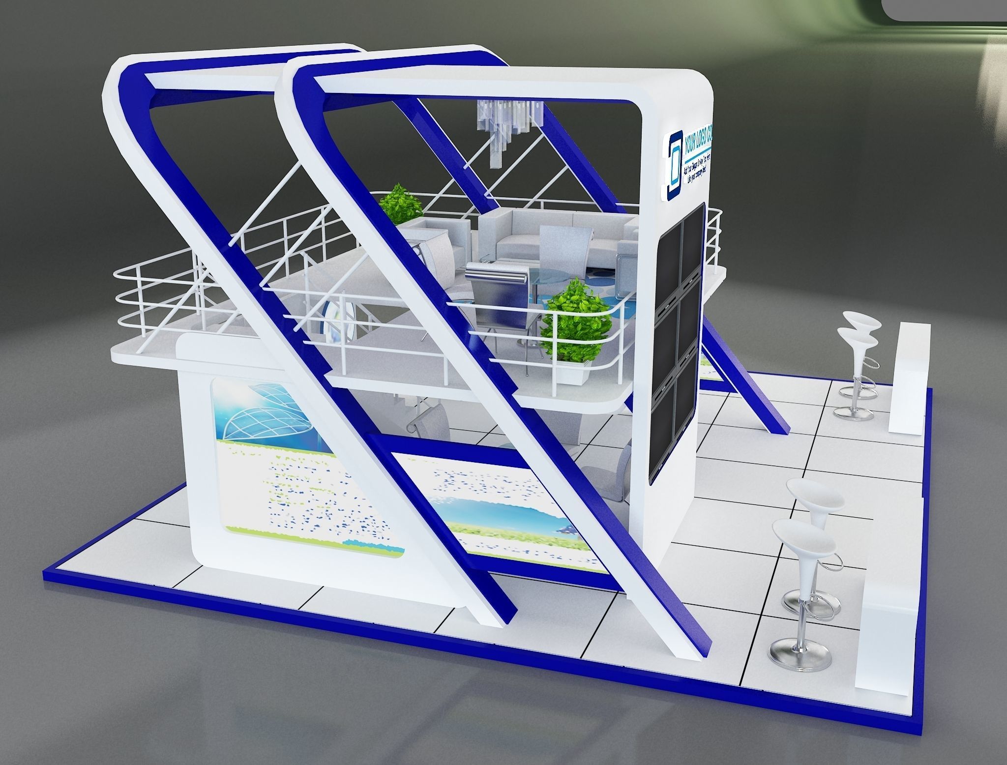 Booth Exhibition Stand a136 3D model_6