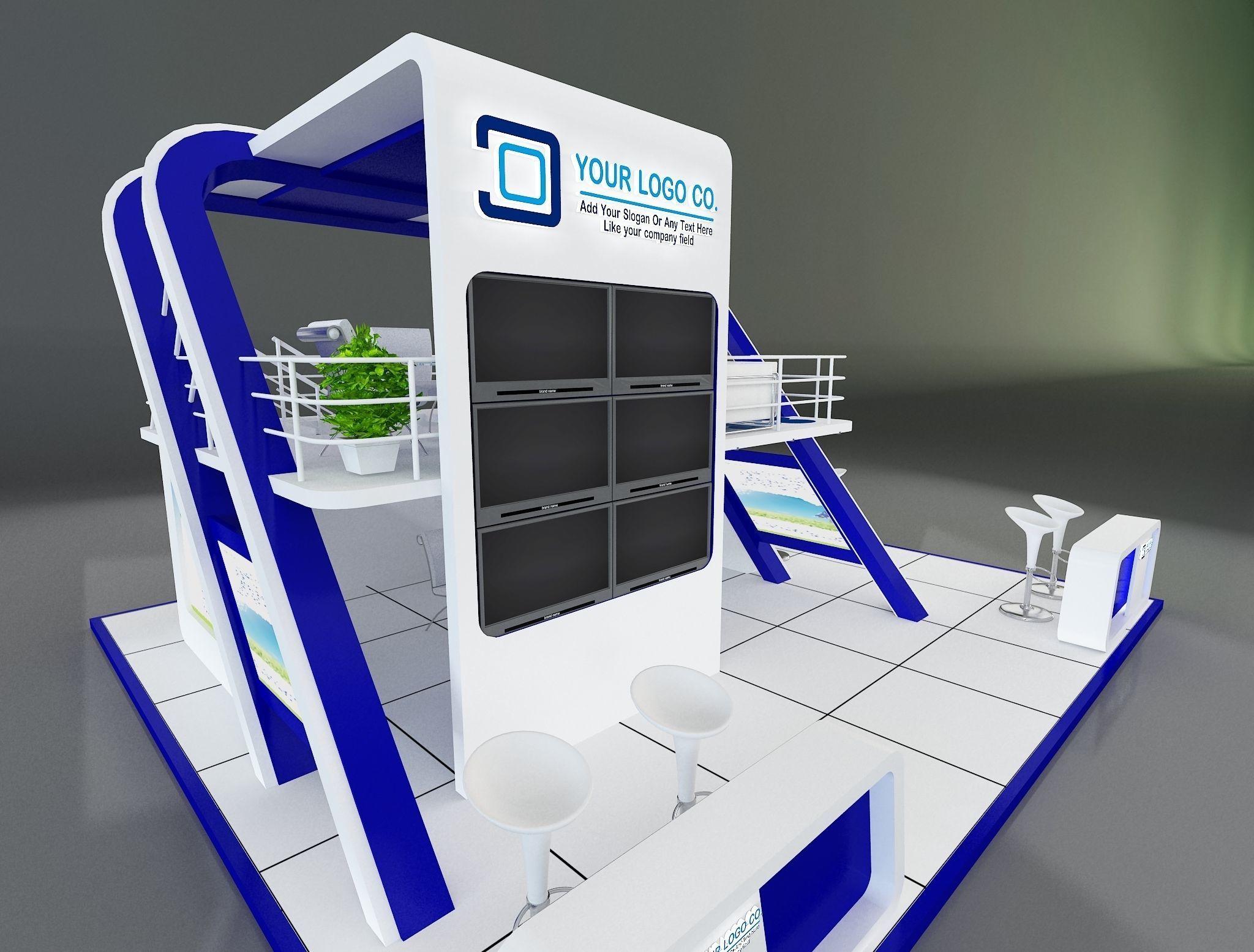 Booth Exhibition Stand a136 3D model_27