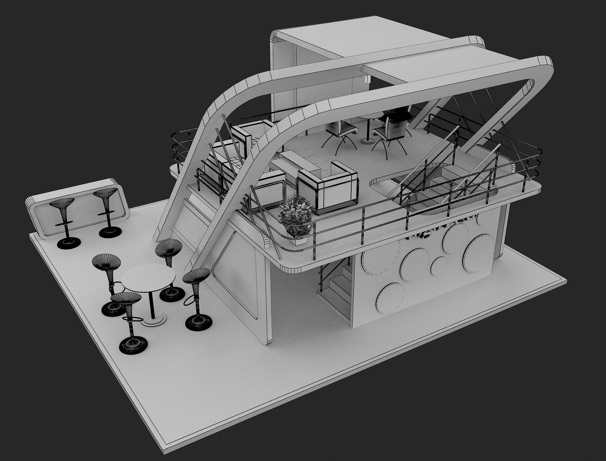 Booth Exhibition Stand a136 3D model_13