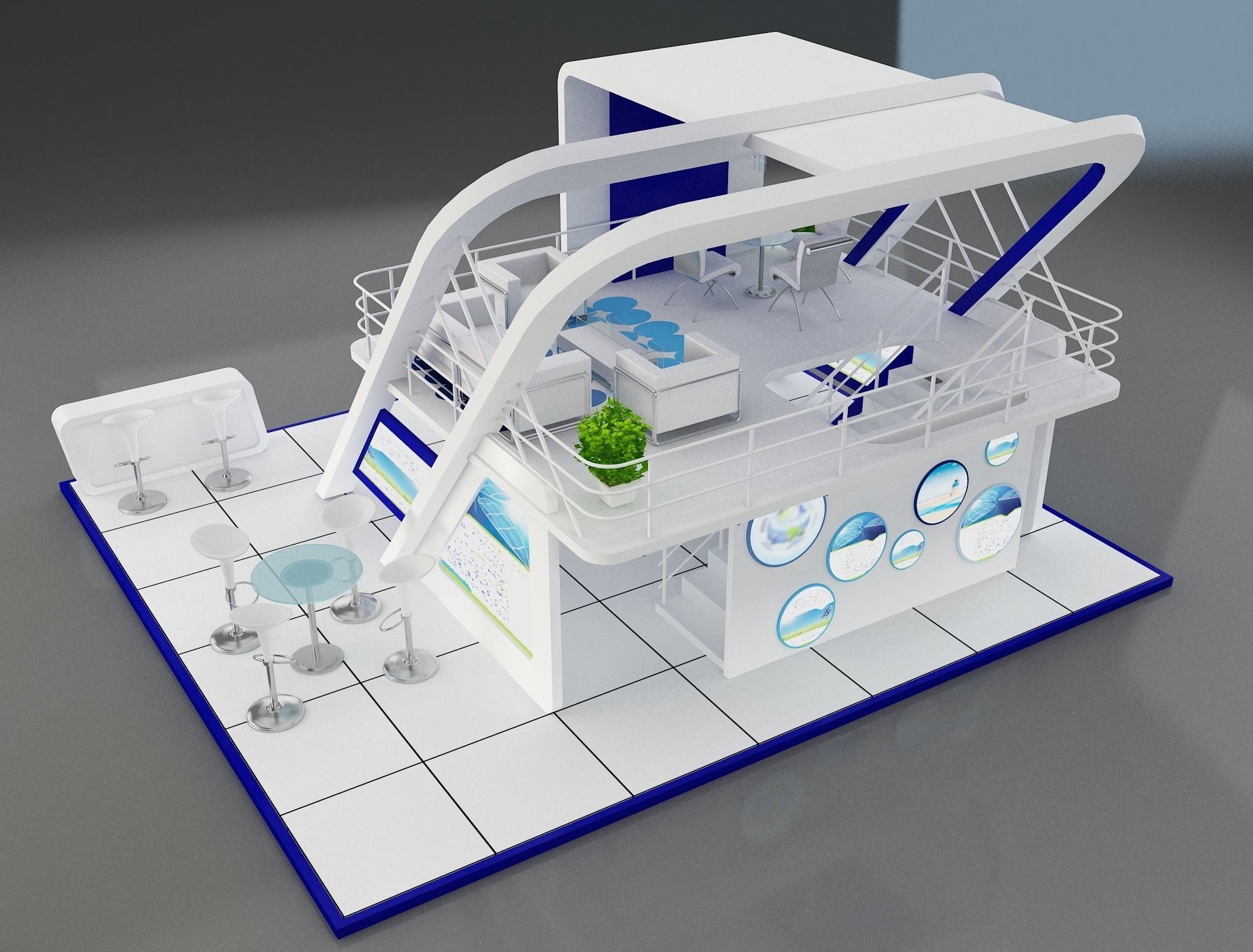 Booth Exhibition Stand a136 3D model_12