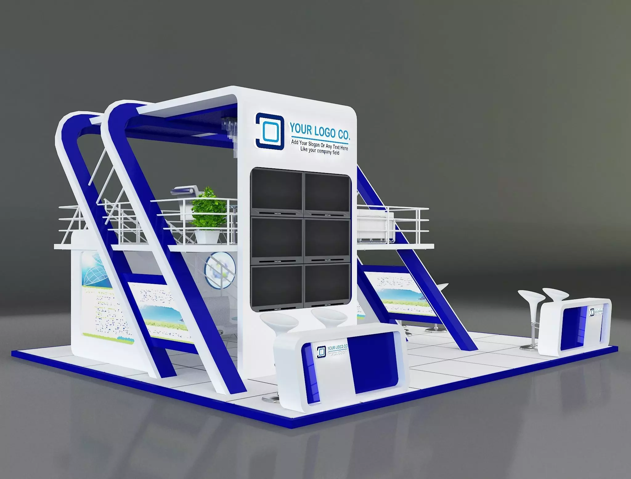 Booth Exhibition Stand a136 3D model_0