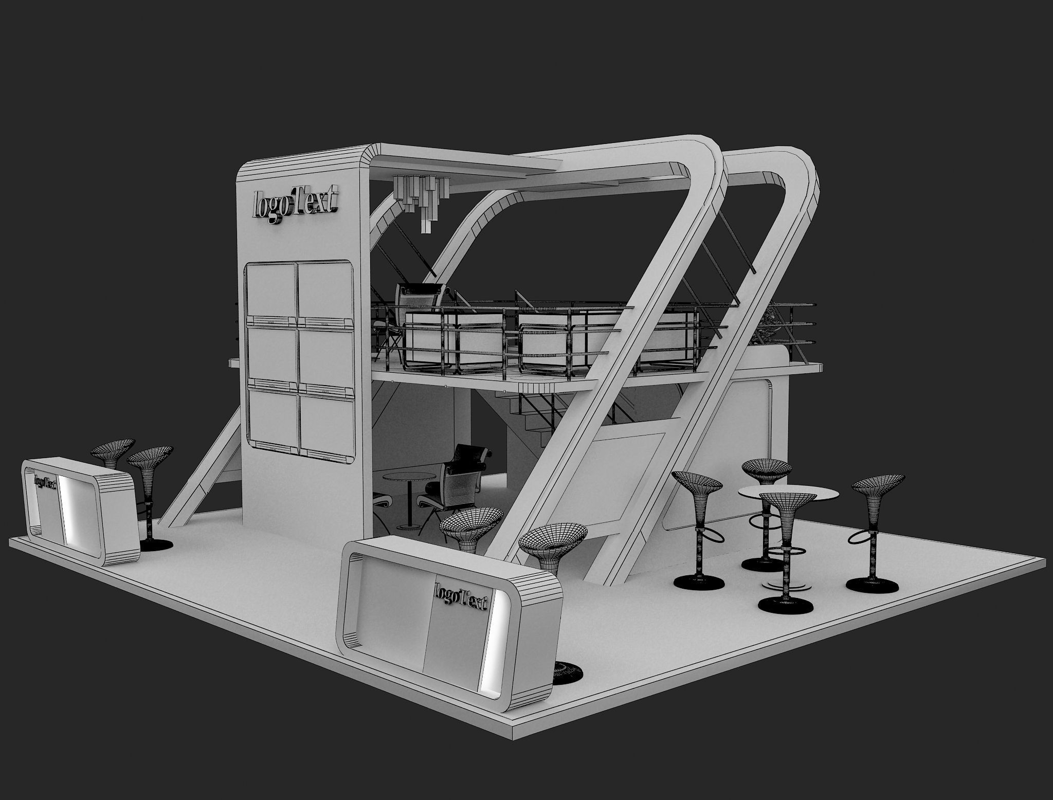Booth Exhibition Stand a136 3D model_15