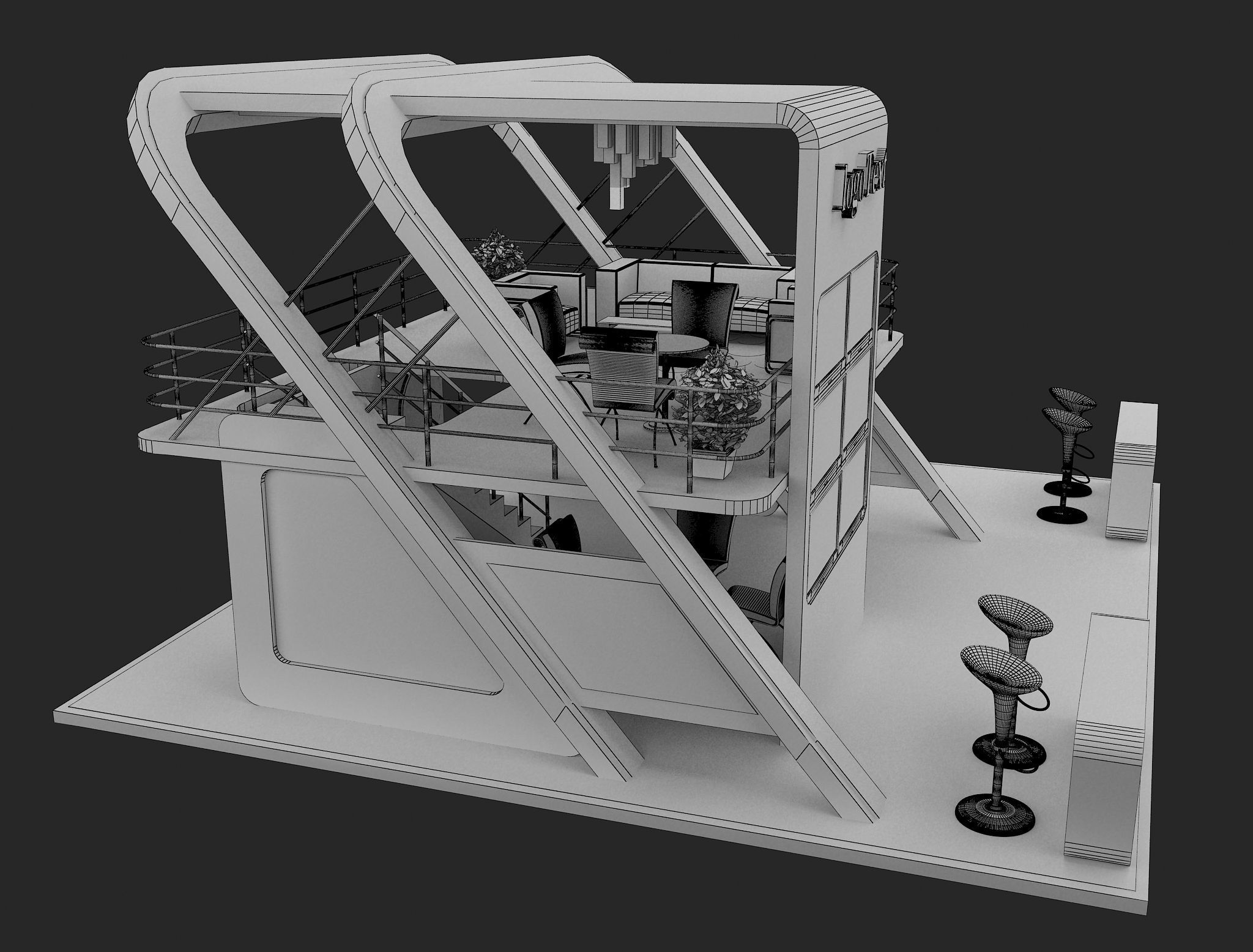 Booth Exhibition Stand a136 3D model_7
