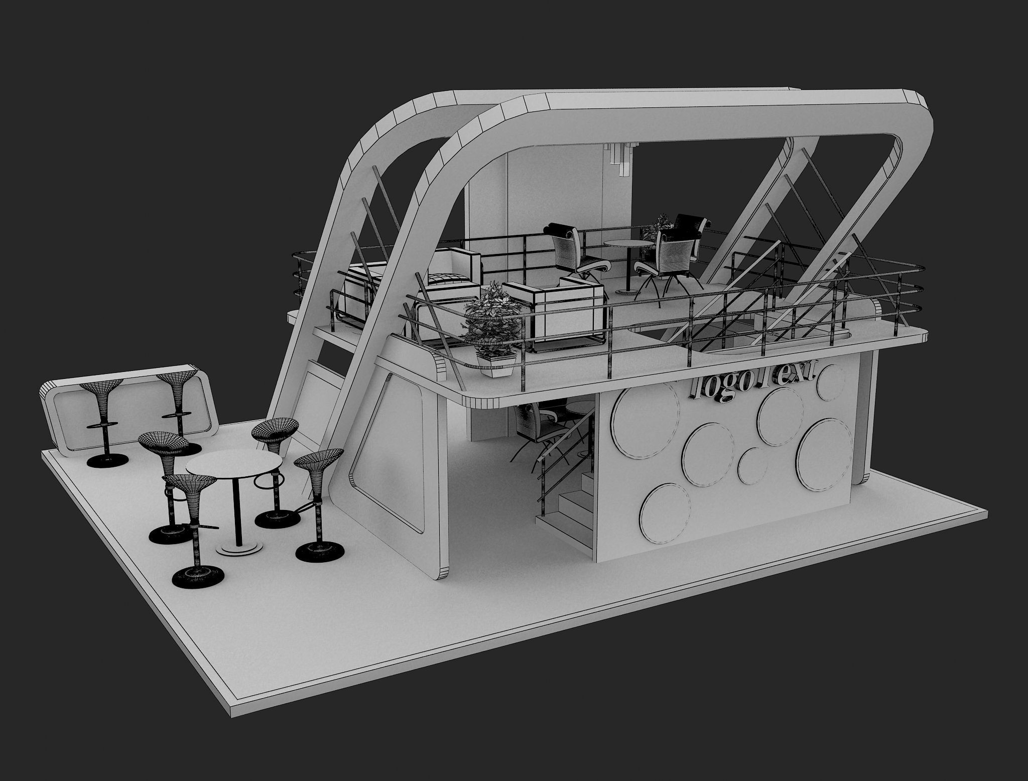 Booth Exhibition Stand a136 3D model_11