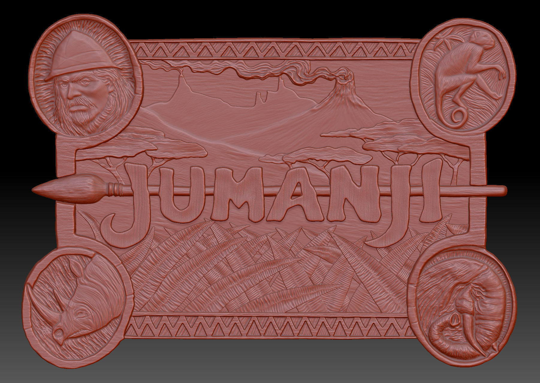 Jumanji game cover print 3D model CGTrader
