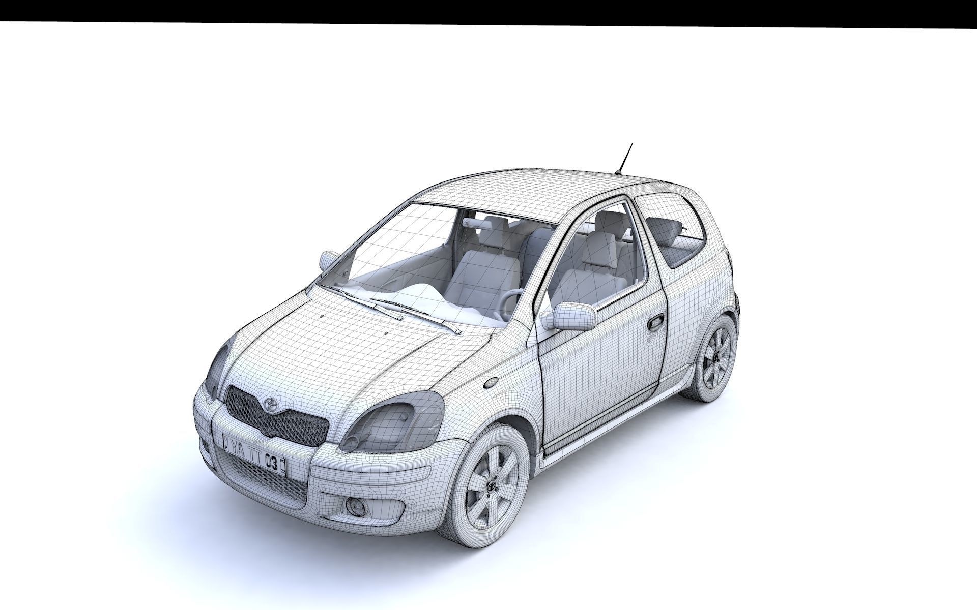 Toyota Yaris 3 doors 2003 3D model | CGTrader