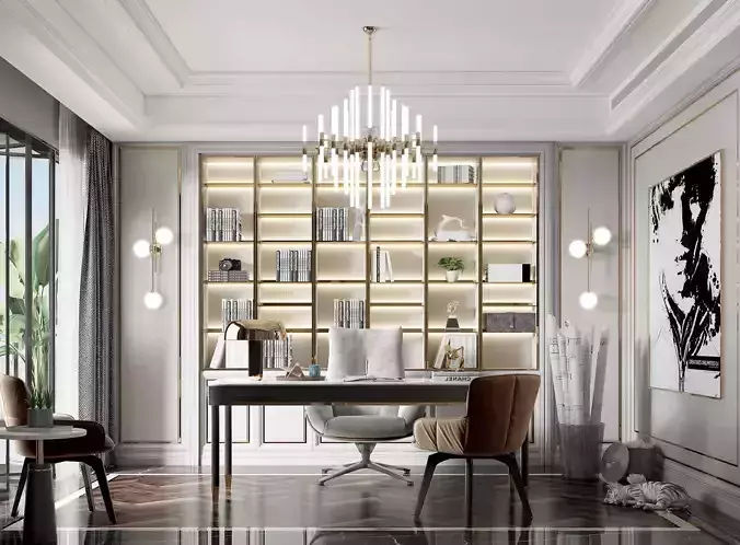 Office Workplace Interior Scene