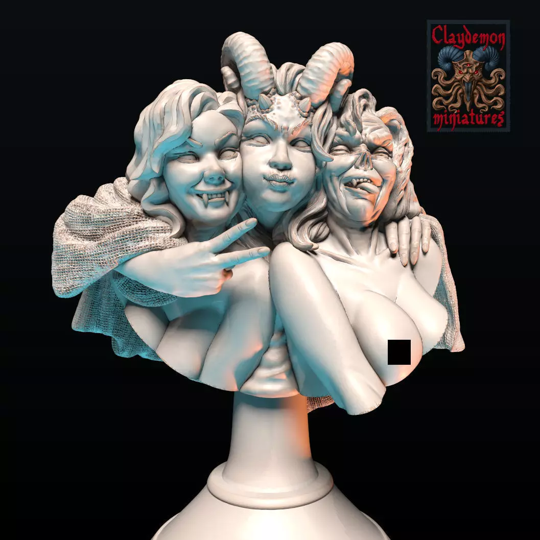 Creatures of the night - bust 3D print model_0