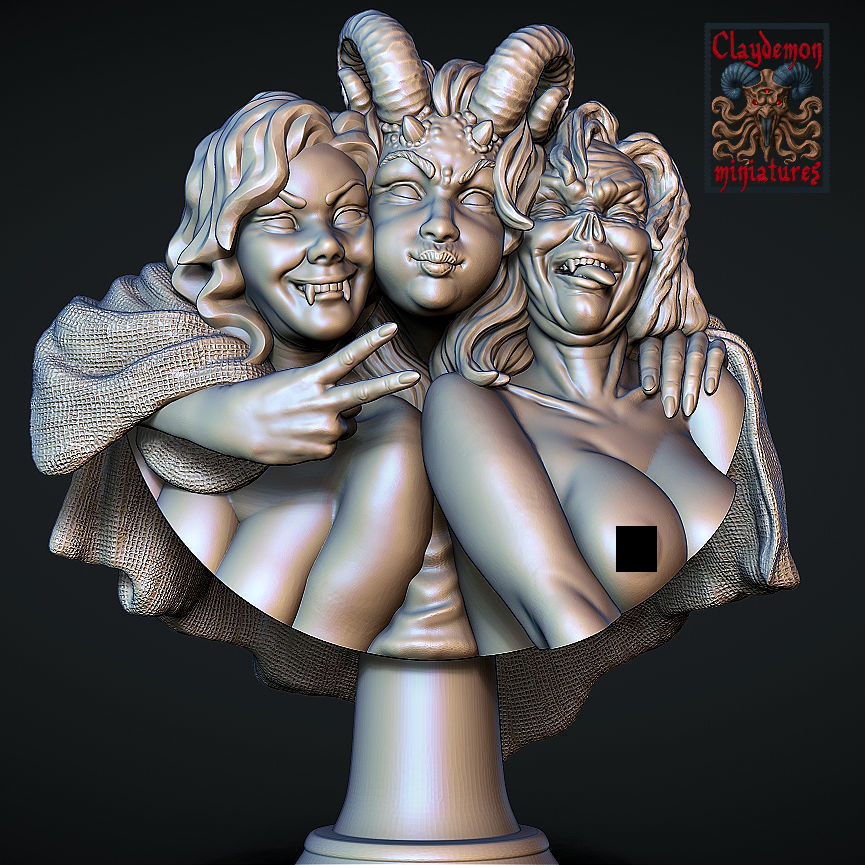 Creatures of the night - bust 3D print model_1