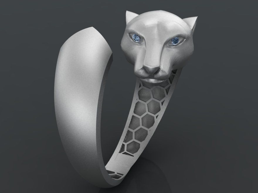tiger ring 3D print model_10