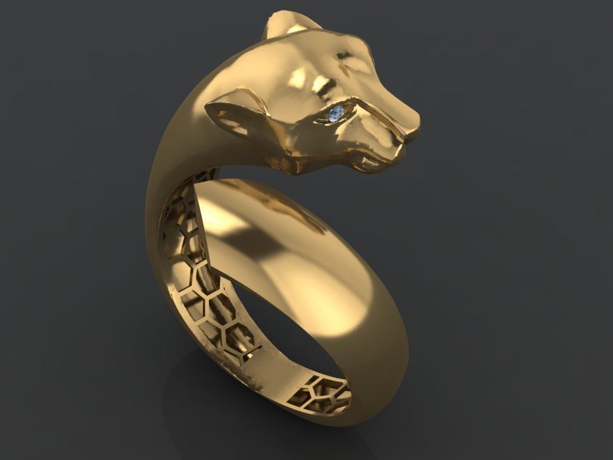 tiger ring 3D print model_9