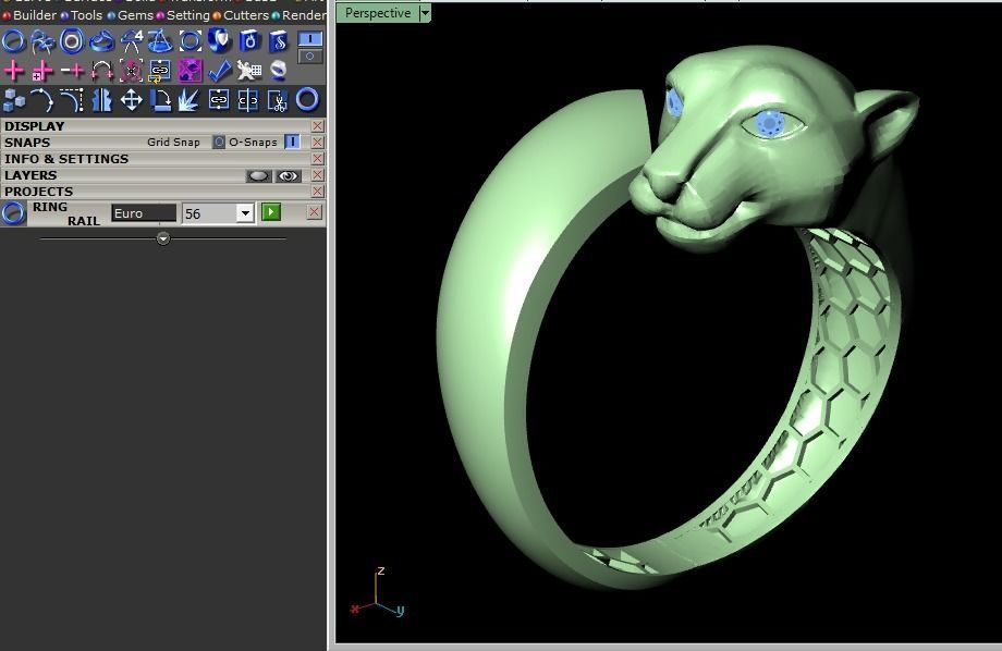 tiger ring 3D print model_4