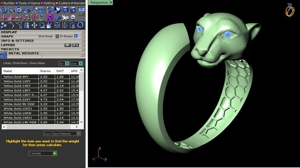 tiger ring 3D print model_6