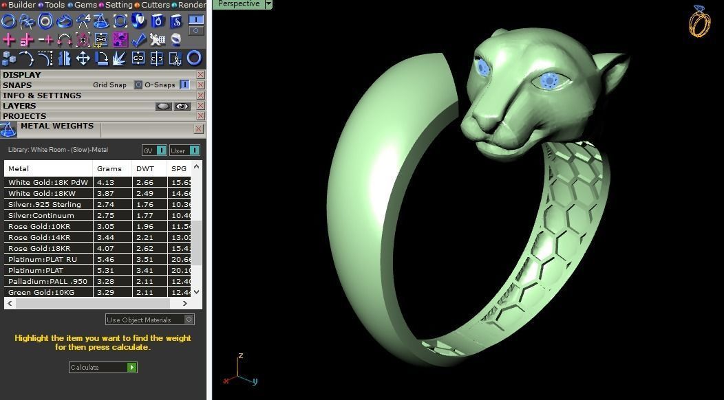 tiger ring 3D print model_5