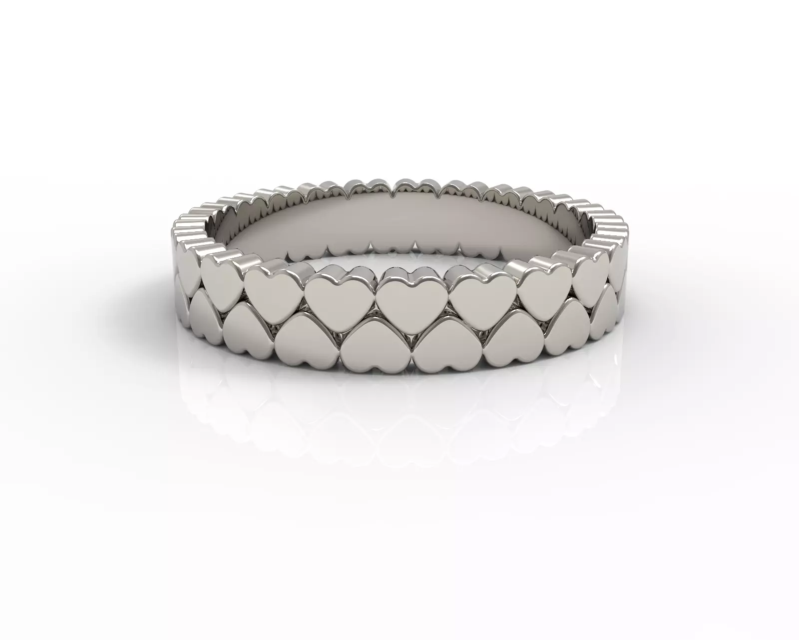 hearts ring 3D print model_0