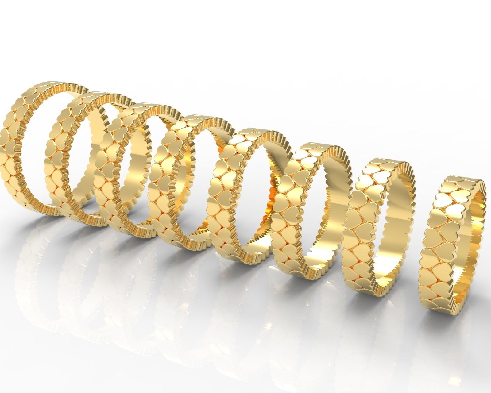 hearts ring 3D print model_6