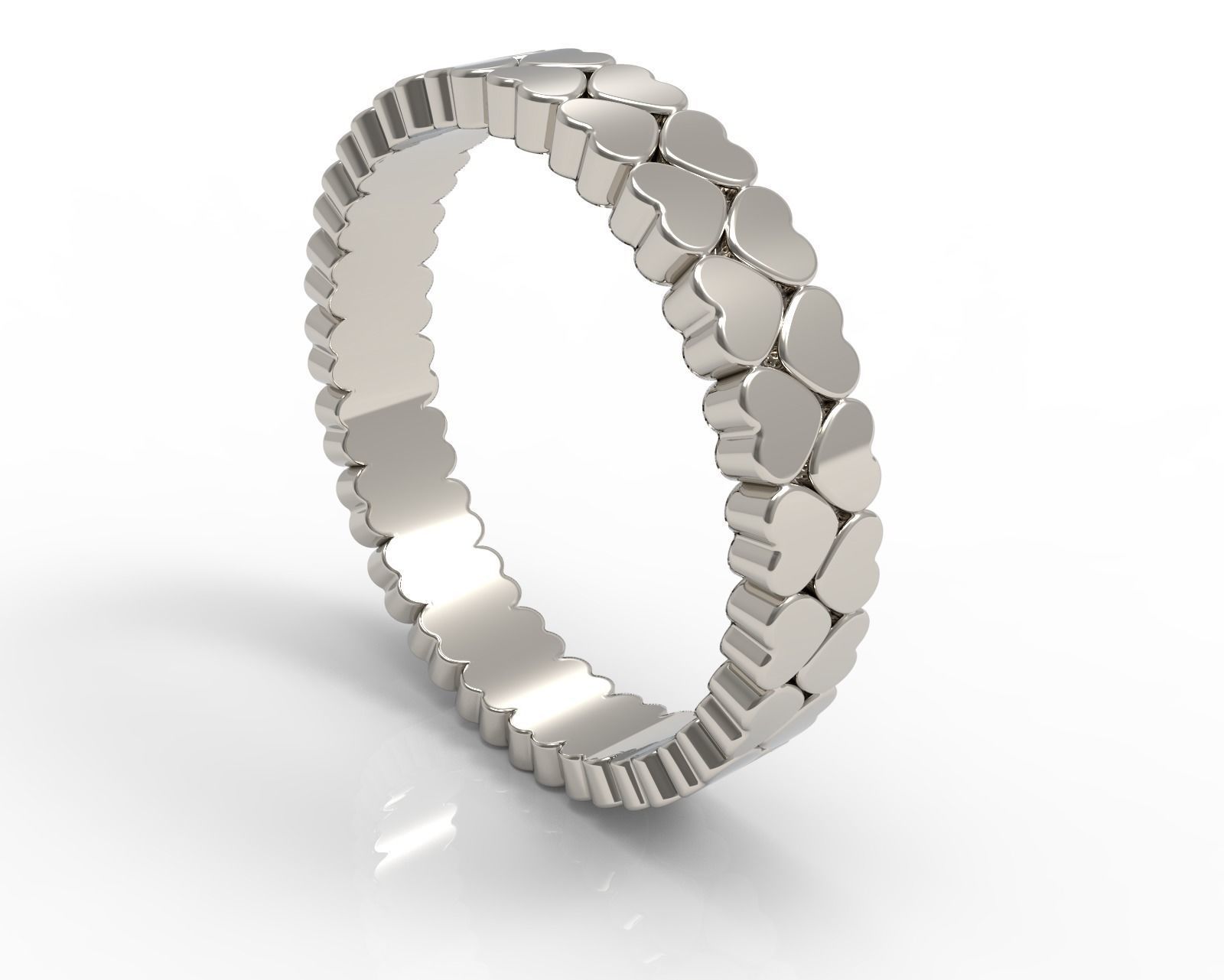 hearts ring 3D print model_4