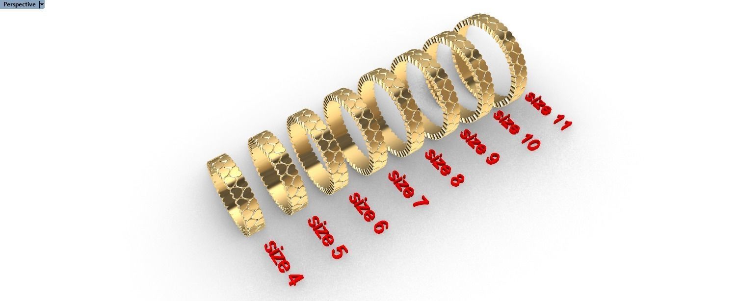 hearts ring 3D print model_9