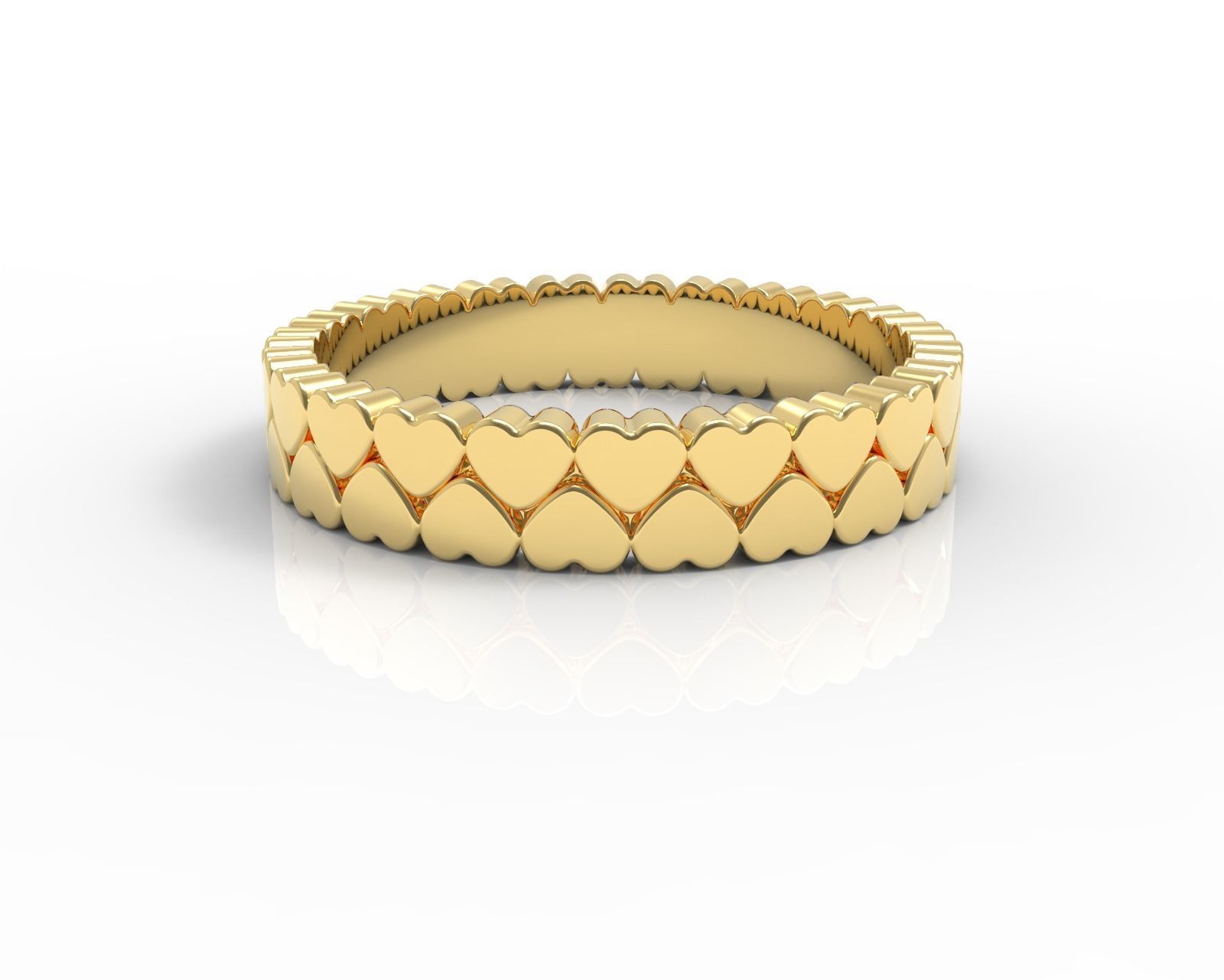 hearts ring 3D print model_1