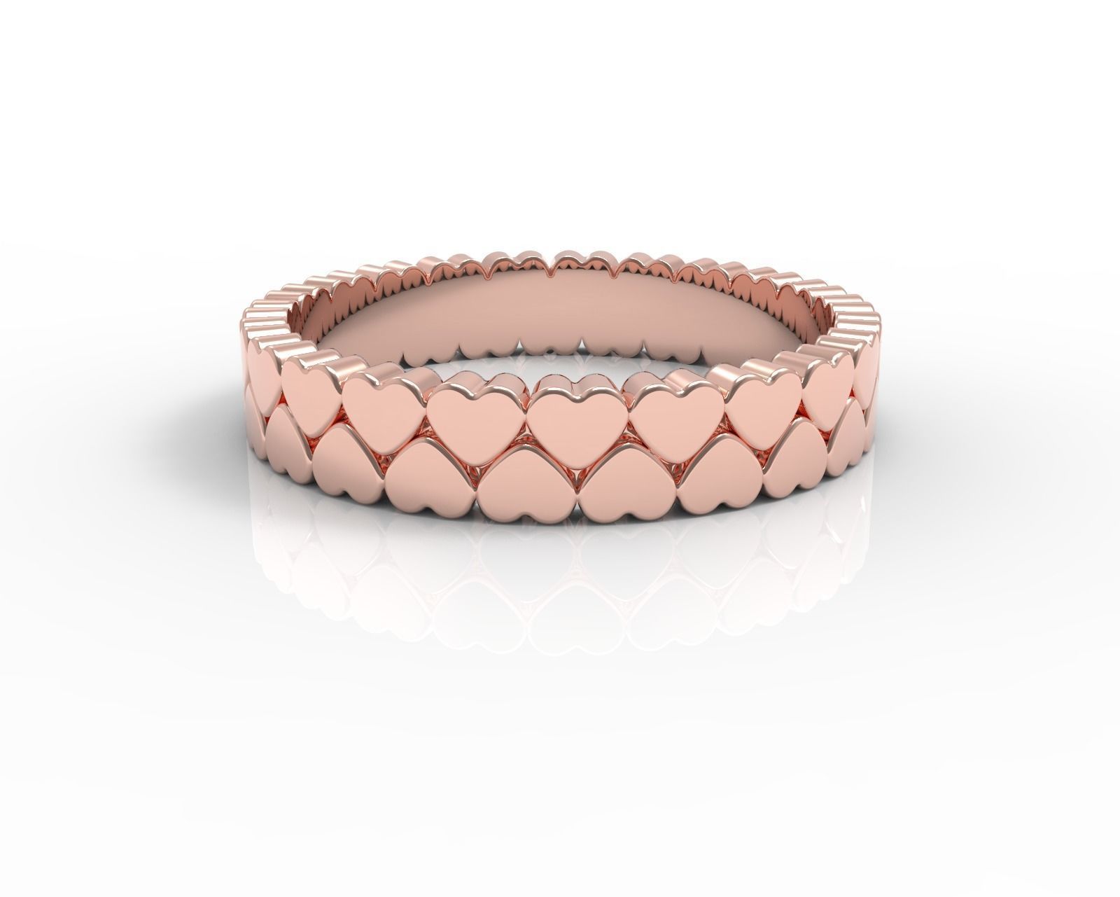 hearts ring 3D print model_2