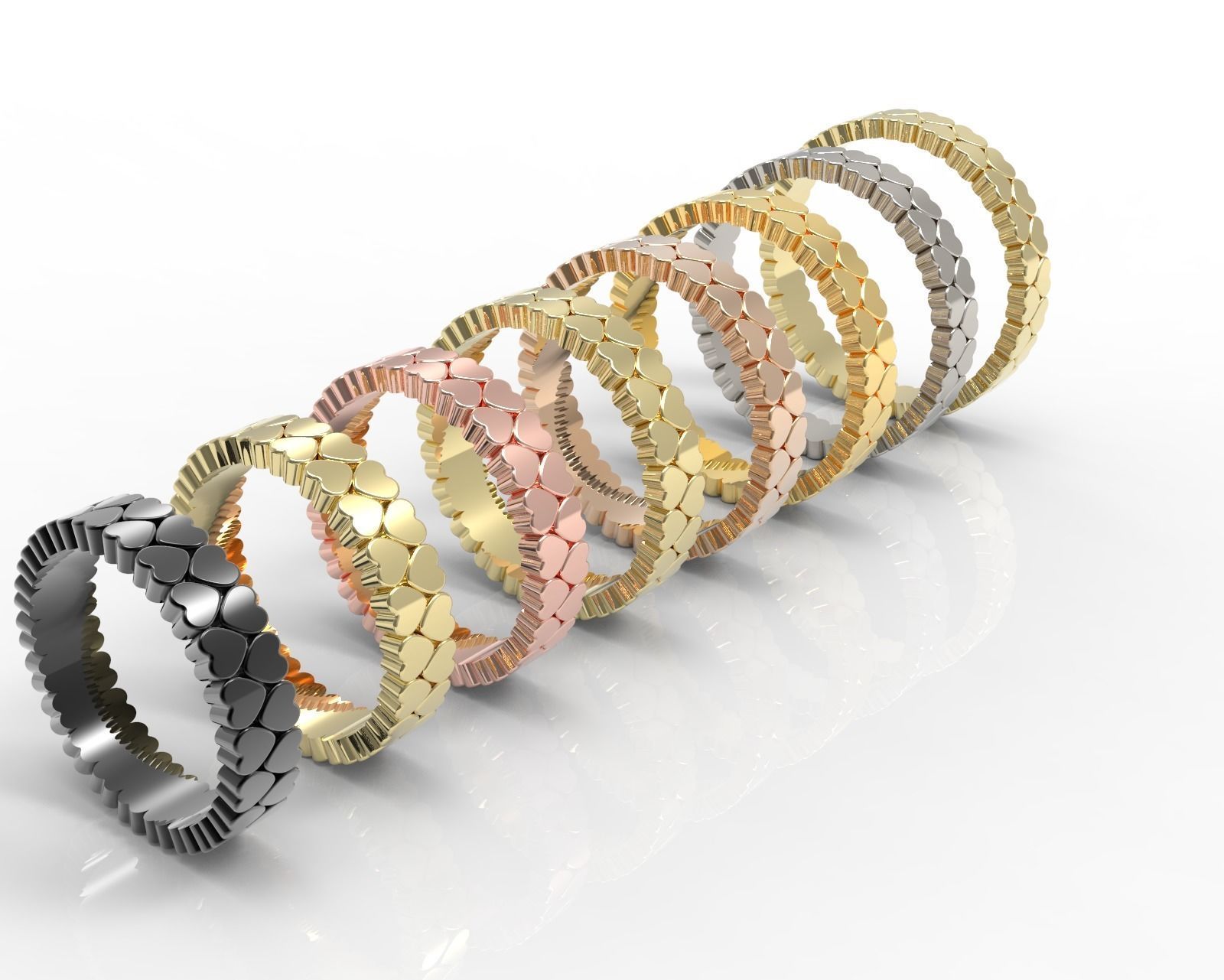 hearts ring 3D print model_7