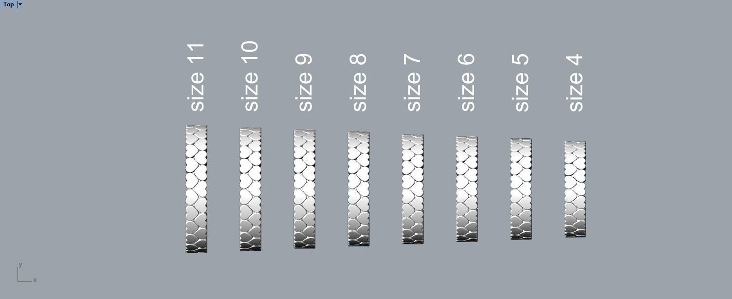 hearts ring 3D print model_11