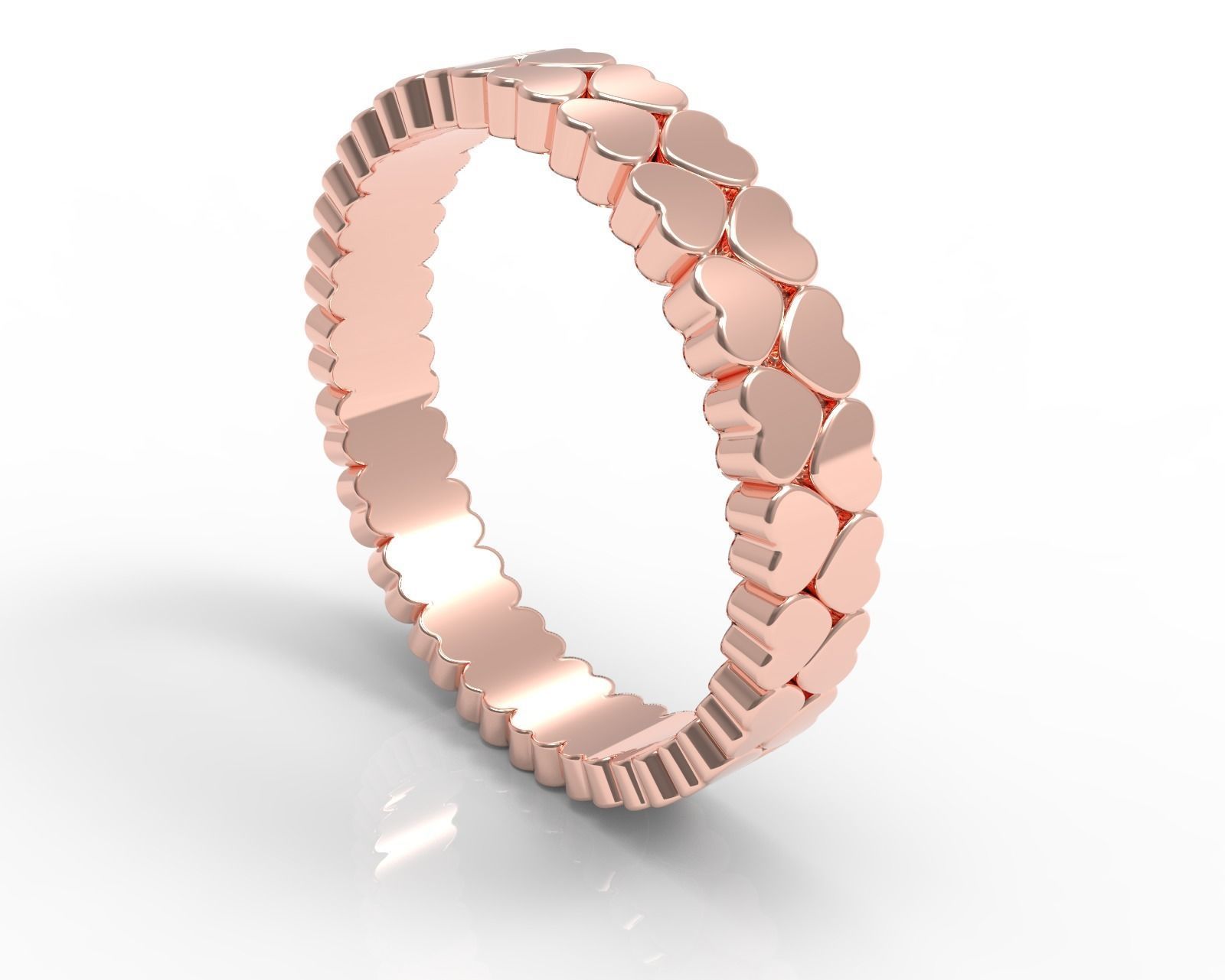 hearts ring 3D print model_5