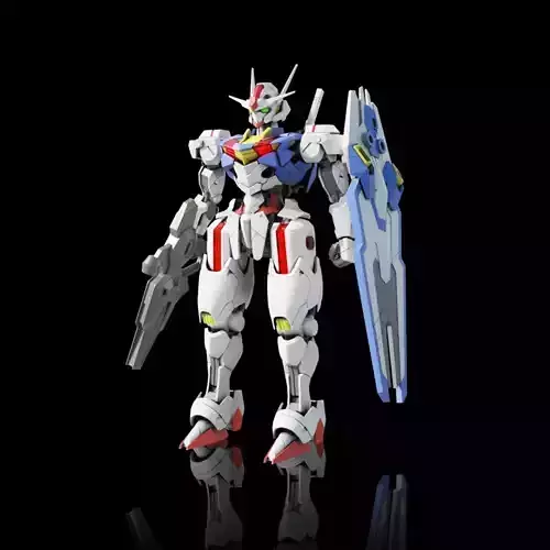 Gundam Aerial - Rigged 3D model