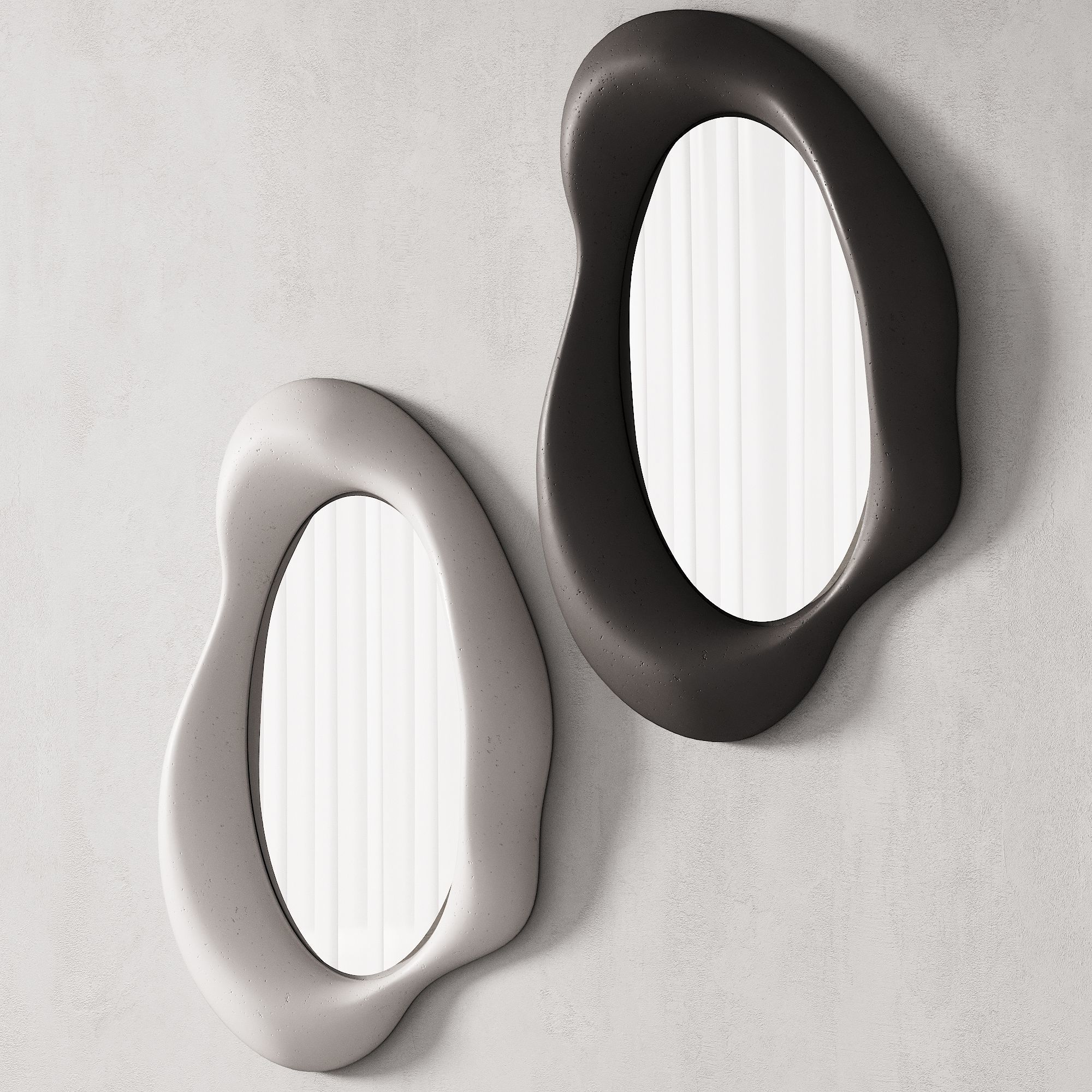 358 sculptural organic Amorphous Mirror by Lemieux et Cie 3D model_3