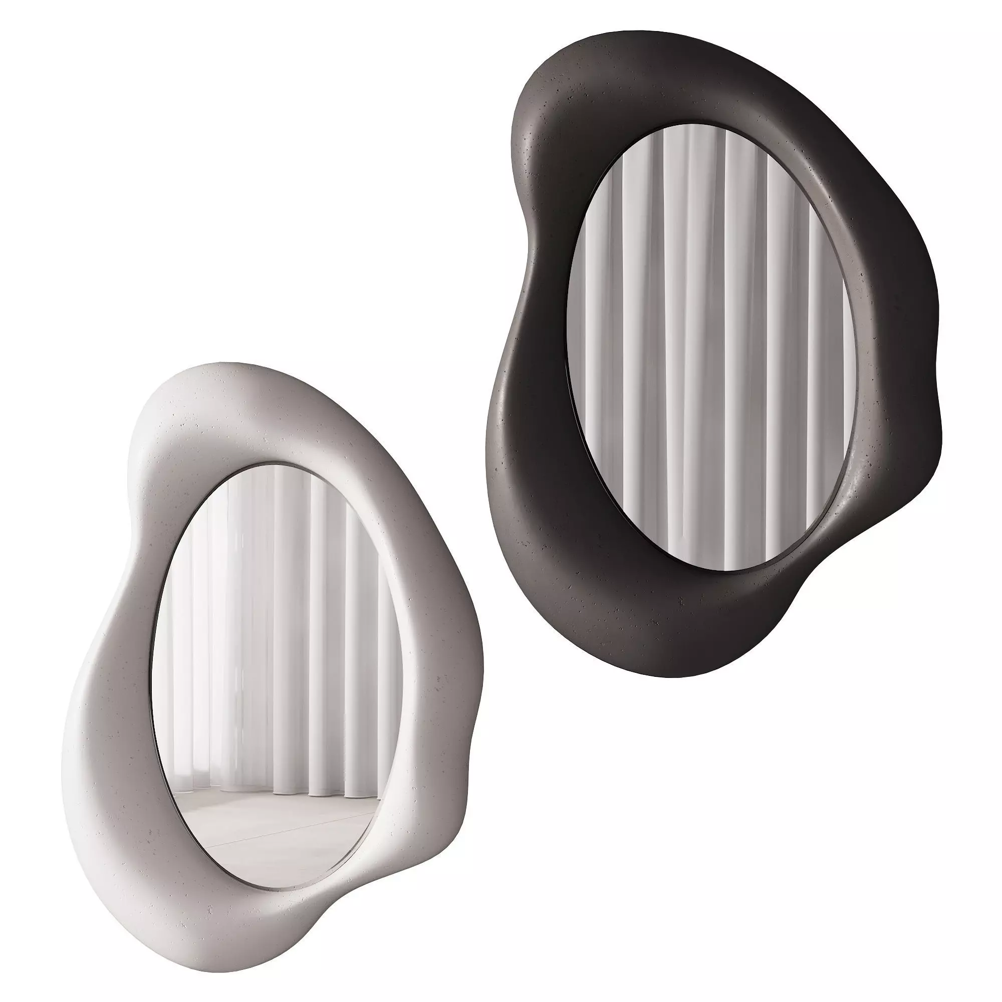 358 sculptural organic Amorphous Mirror by Lemieux et Cie 3D model_0