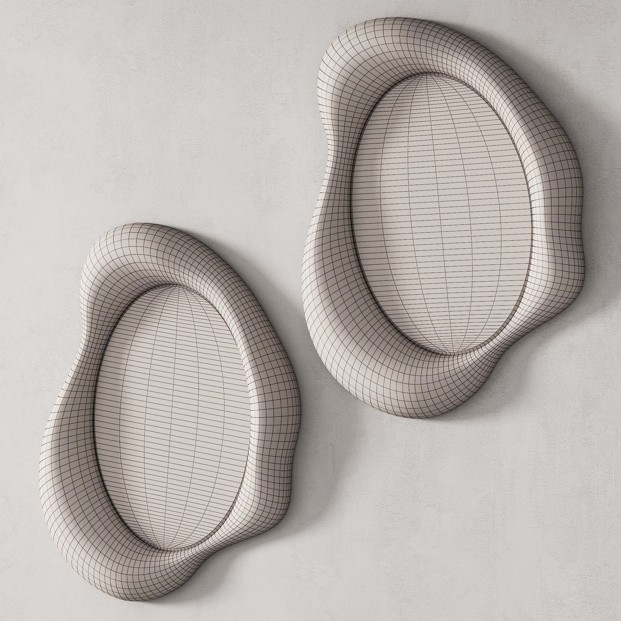 358 sculptural organic Amorphous Mirror by Lemieux et Cie 3D model_7