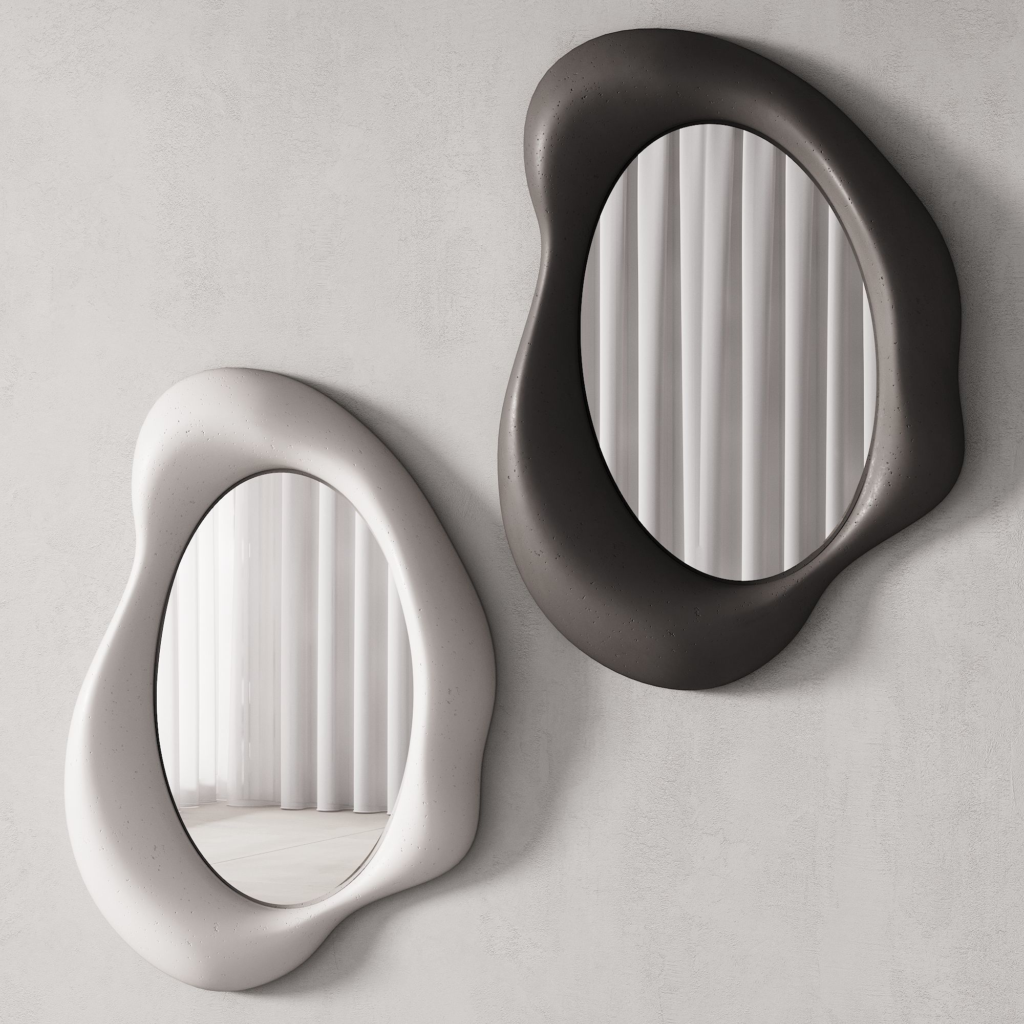 358 sculptural organic Amorphous Mirror by Lemieux et Cie 3D model_1