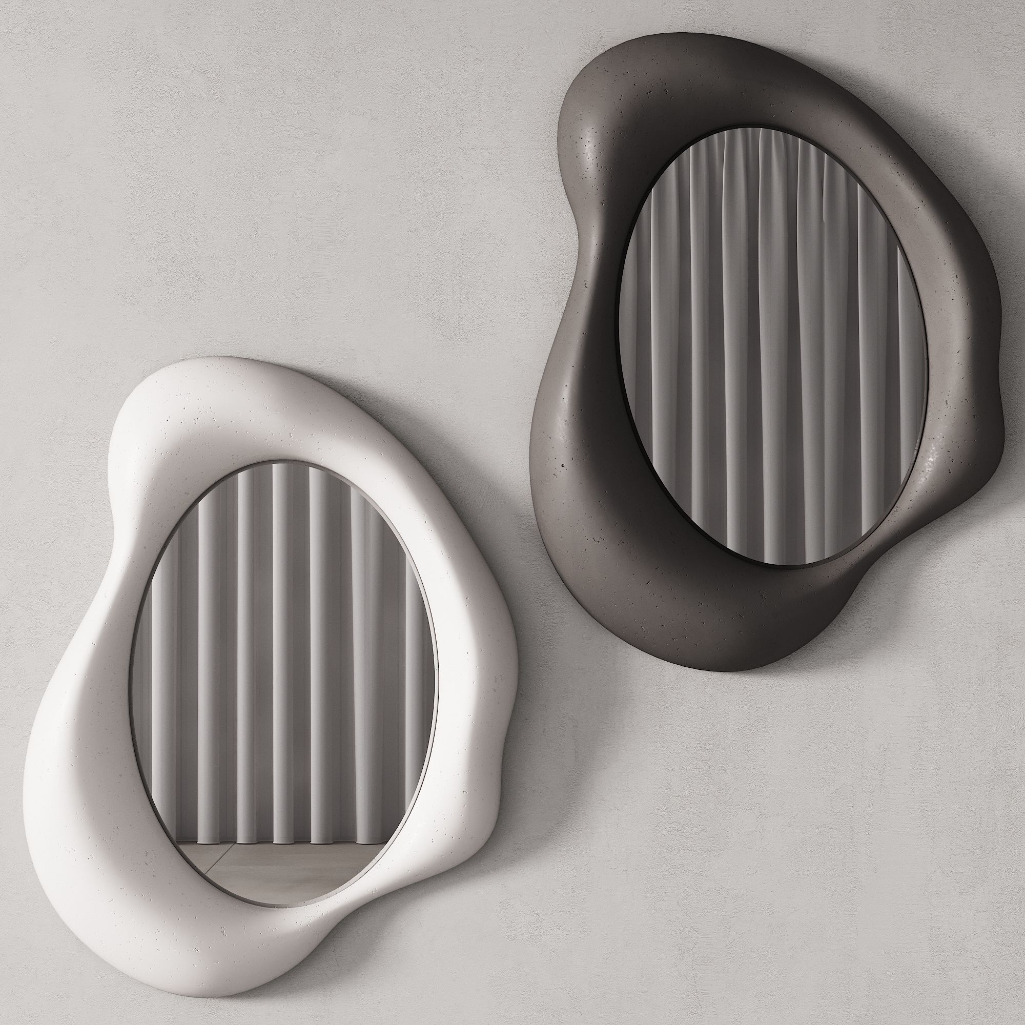 358 sculptural organic Amorphous Mirror by Lemieux et Cie 3D model_2