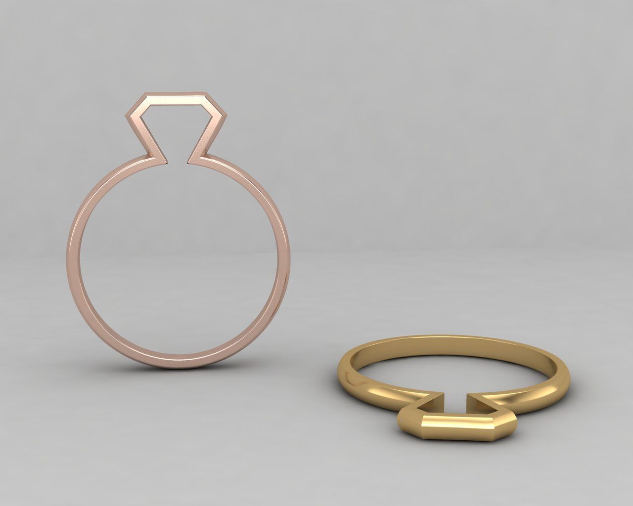 lightweight minimal diamond ring 104-MW 3D print model_1