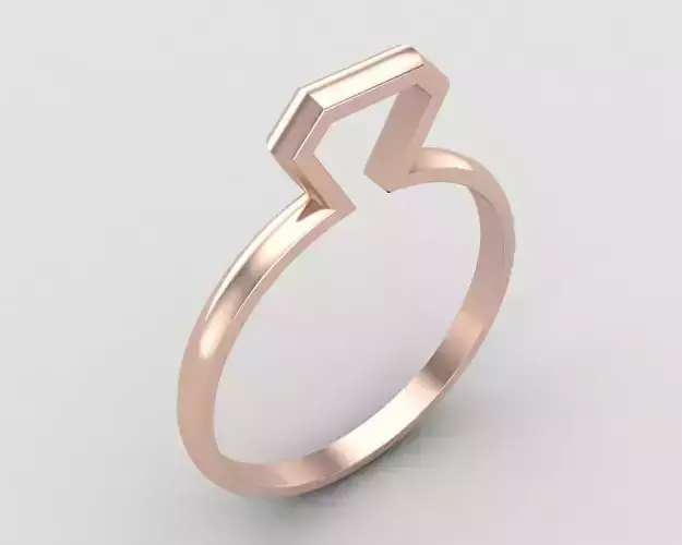 lightweight minimal diamond ring  104-MW 3D print model