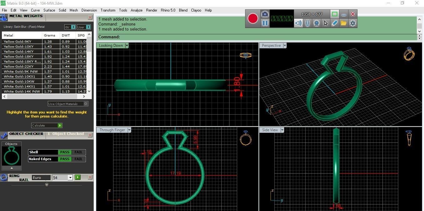 lightweight minimal diamond ring 104-MW 3D print model_2