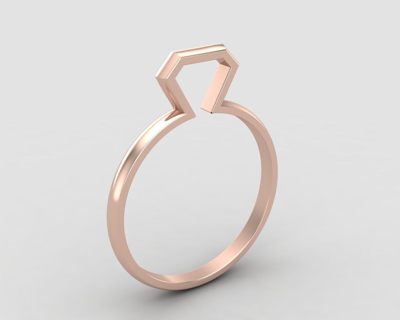 lightweight minimal diamond ring 104-MW 3D print model_3