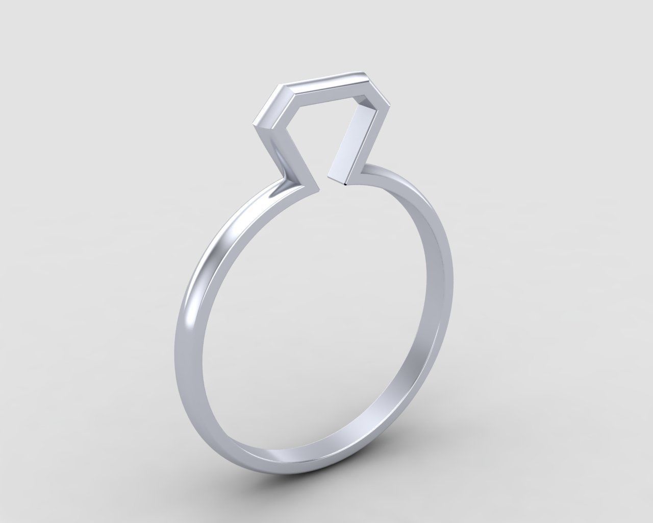 lightweight minimal diamond ring 104-MW 3D print model_11