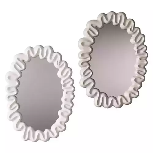 360 sculptural organic Trouva Dribble Mirror White by klevering