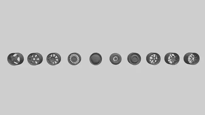 Low Poly Wheel Pack 01